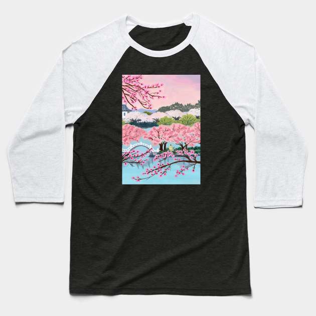 Blossom Ride Baseball T-Shirt by Sarah Gesek Studio